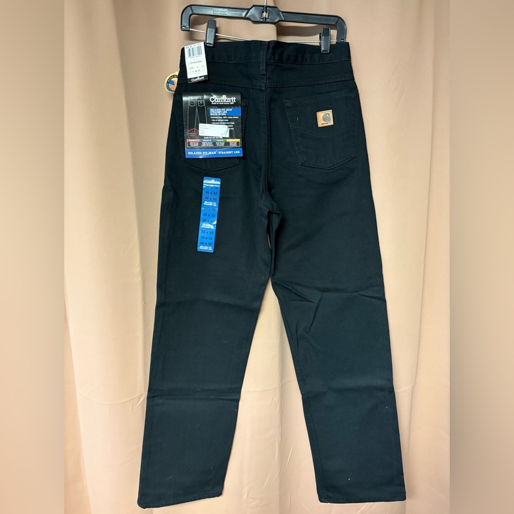 Carhartt Men's Relaxed Fit Black Denim Jeans Sz 30x32 Union USA Vtg B177 NOS